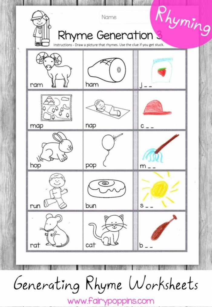 Assessment Rhyming Words Worksheets 99Worksheets