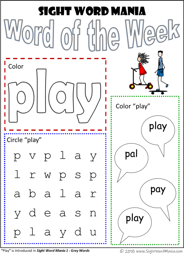 Sight Word Of The Week