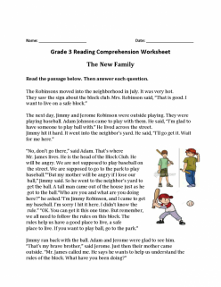 Reading Comprehension Practice: Jimmy And The Cake