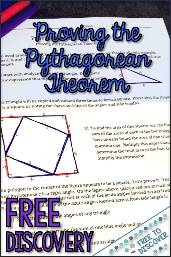 Pythagorean Theorem Proof Worksheet