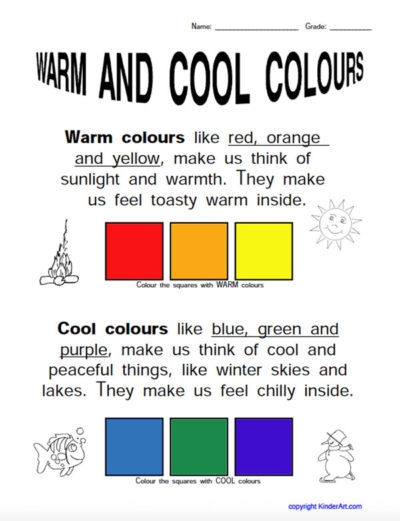 Warmcool Colours Worksheet  Kinderart