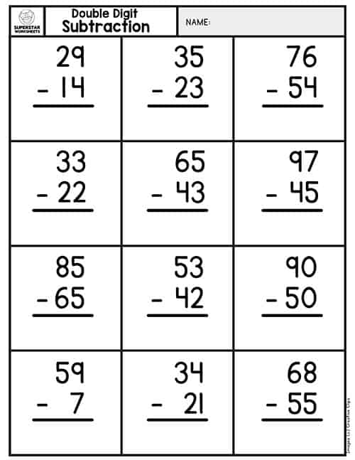 Double Digit Subtraction