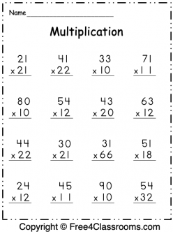 free multiplication worksheet 9