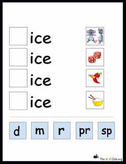 “-Ice” Word Family