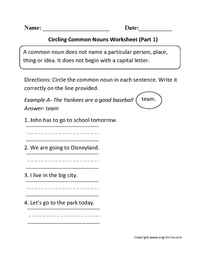 Follow The Common Nouns Worksheets 99Worksheets