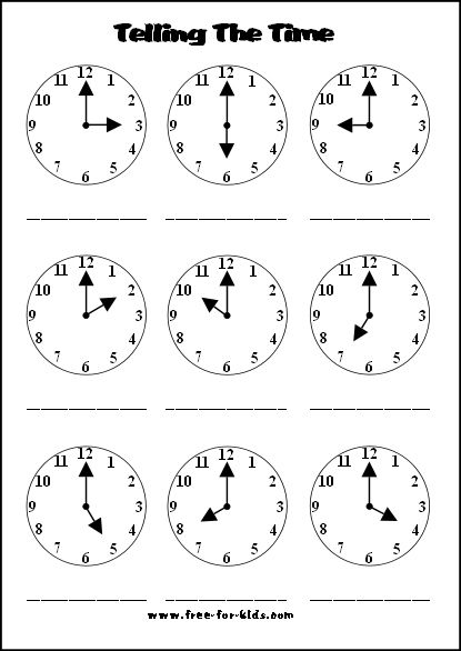 Telling The Time Worksheets