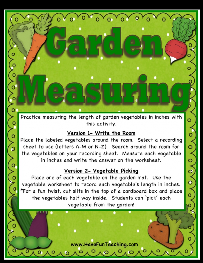 Garden Vegetables Measuring Activity  Have Fun Teaching