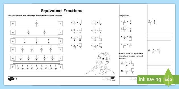 Equivalent Fractions Worksheet